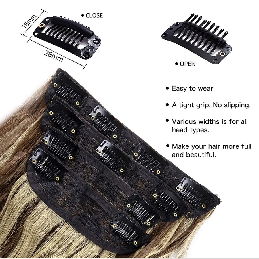 Synthetic Hair Extensions Long Wavy 4Pcs/Set Piece 11 Clip-In Hairpieces