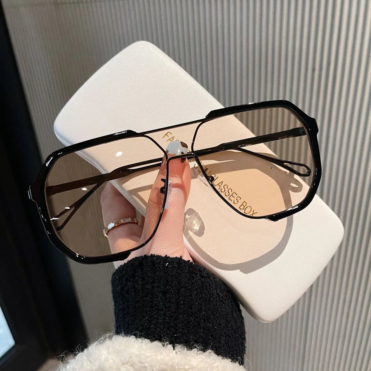 Oversized Sunglasses Women UV400 Punk Glasses Trending Female