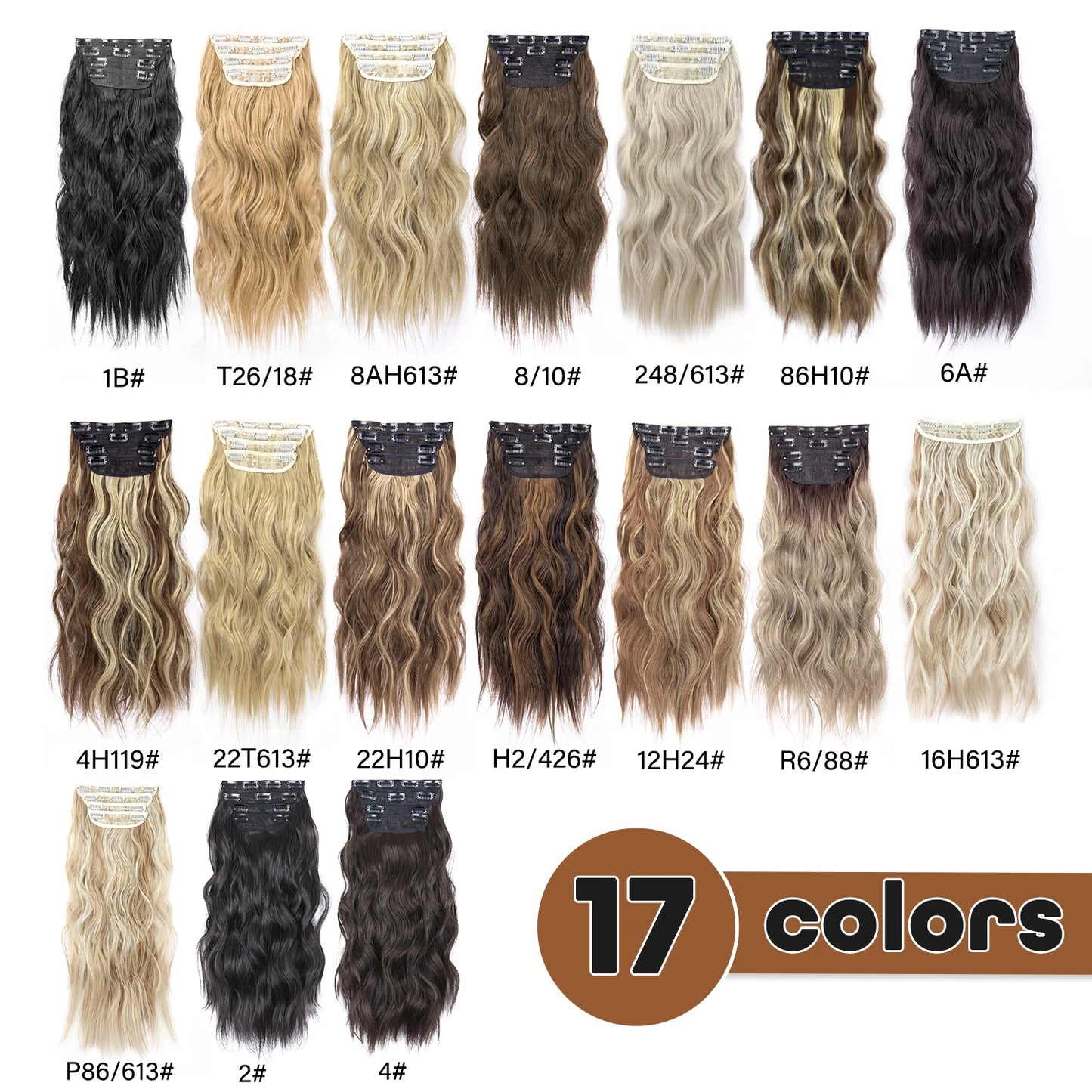 Synthetic Hair Extensions Long Wavy 4Pcs/Set Piece 11 Clip-In Hairpieces