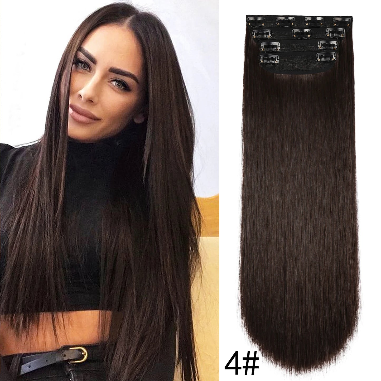 Synthetic Hair Extensions Long Wavy 4Pcs/Set Piece 11 Clip-In Hairpieces