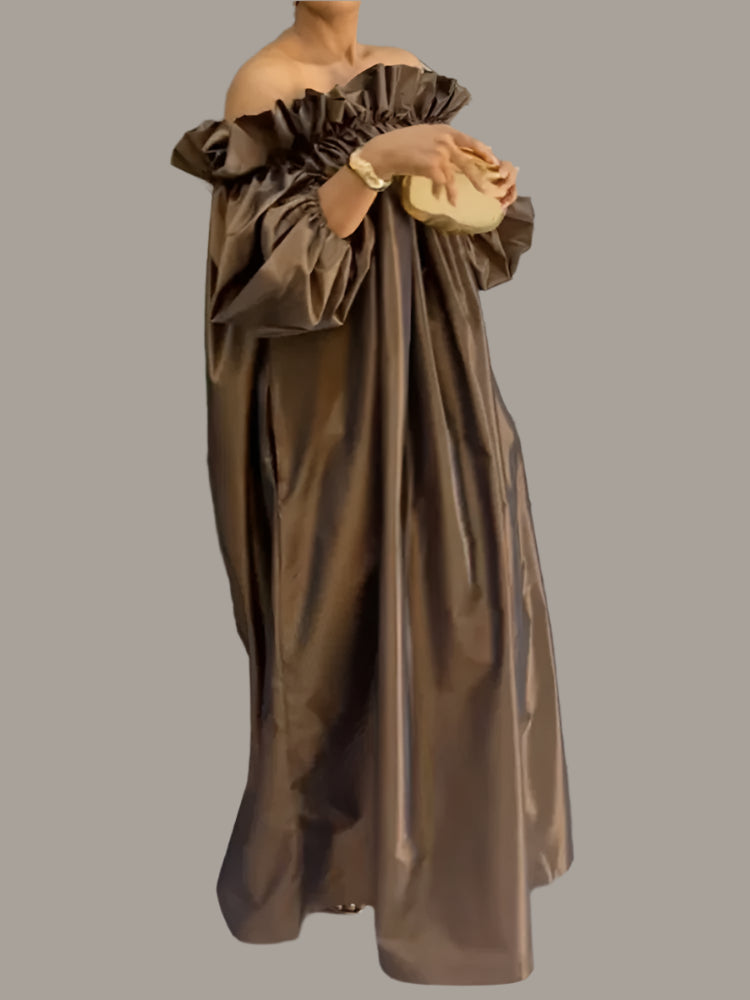 Summer Women's Dress Off-the-shoulder Puff Sleeve