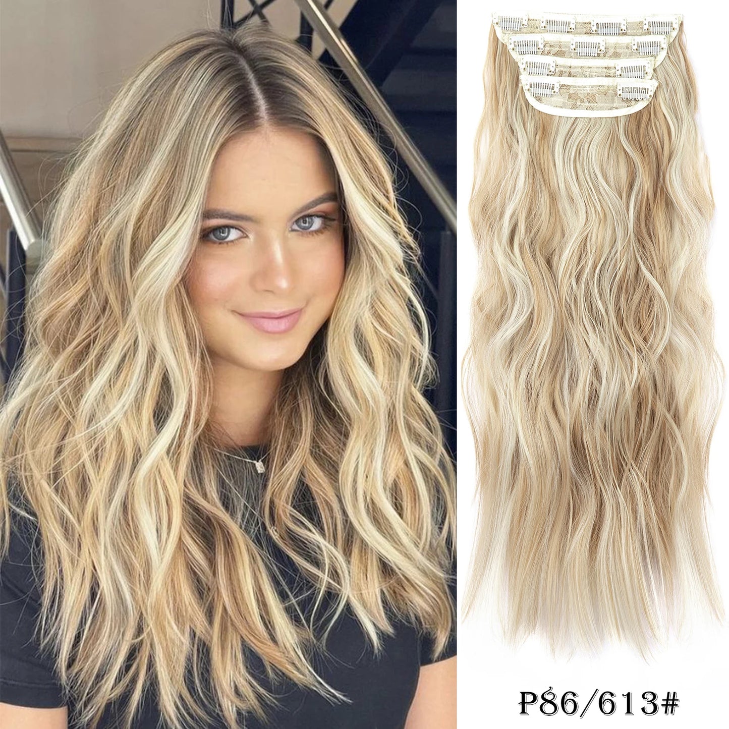 Synthetic Hair Extensions Long Wavy 4Pcs/Set Piece 11 Clip-In Hairpieces