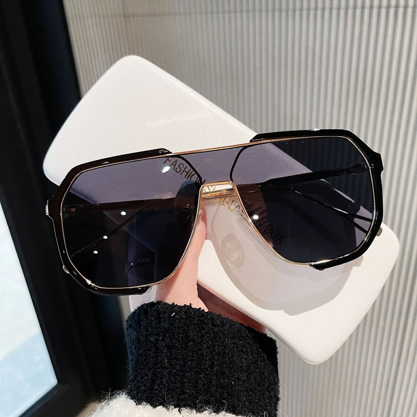 Oversized Sunglasses Women UV400 Punk Glasses Trending Female
