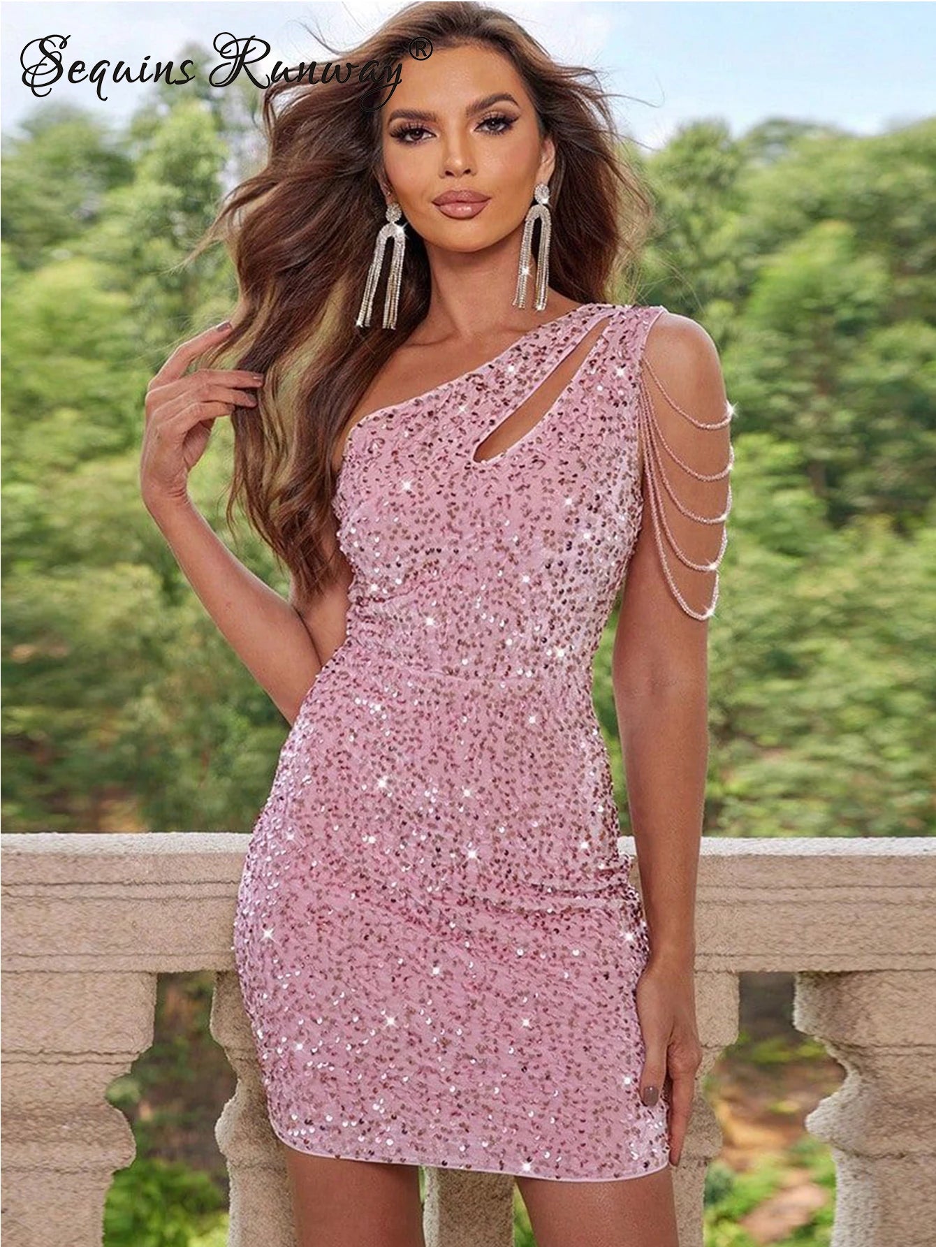 Sexy Backless Sequin Mini Summer Dress