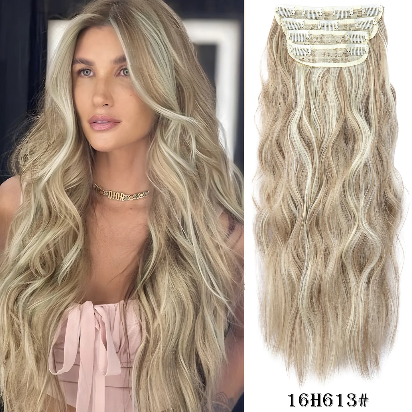 Synthetic Hair Extensions Long Wavy 4Pcs/Set Piece 11 Clip-In Hairpieces