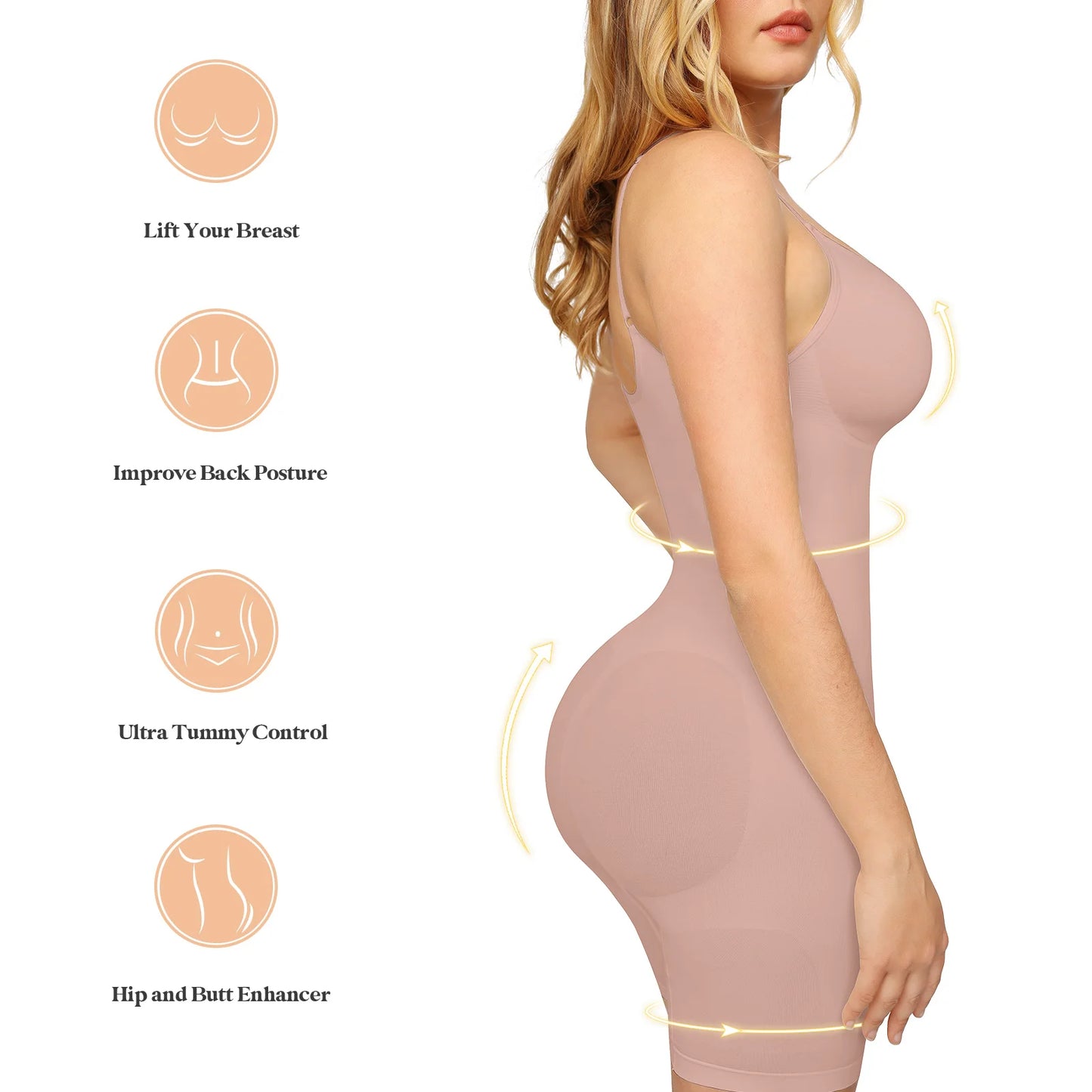 Women Bodysuit Push Up Butt Lifter Thigh Slimmer Underwear Body Shapewear