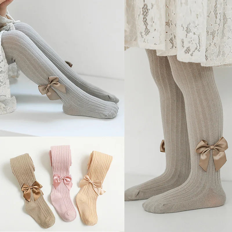 Children Cotton Tights Girls Cute Princess Bowknot
