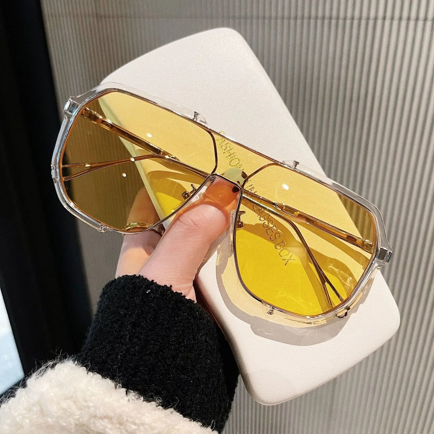 Oversized Sunglasses Women UV400 Punk Glasses Trending Female
