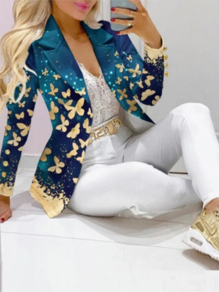 Autumn Winter New Printed Suit Long Sleeve For Women