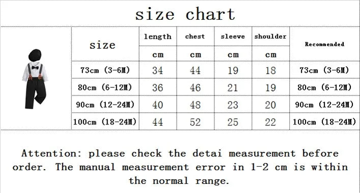 3-24M Infant Baby Boys Gentleman Kids Clothes Sets 3Pcs