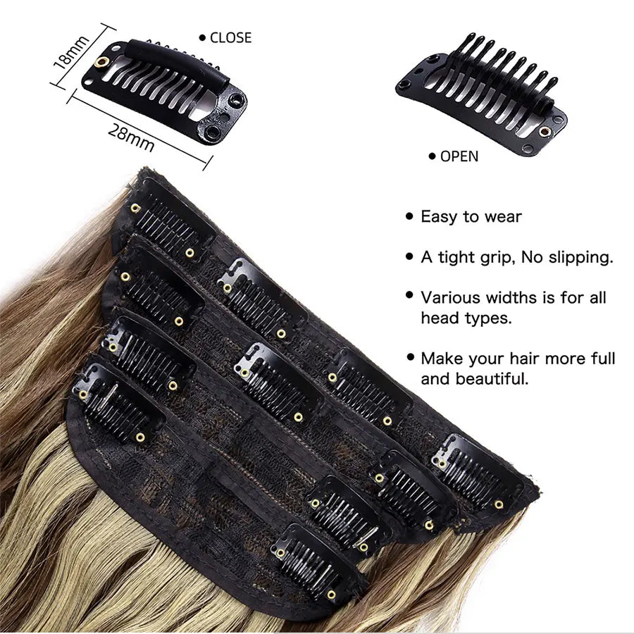 Synthetic  Hair Extensions Long Wavy 4Pcs/Set Piece 11 Clip-In Hairpieces