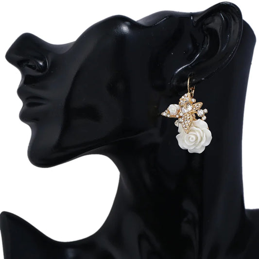 Vintage Resin  Flower Earrings for Women