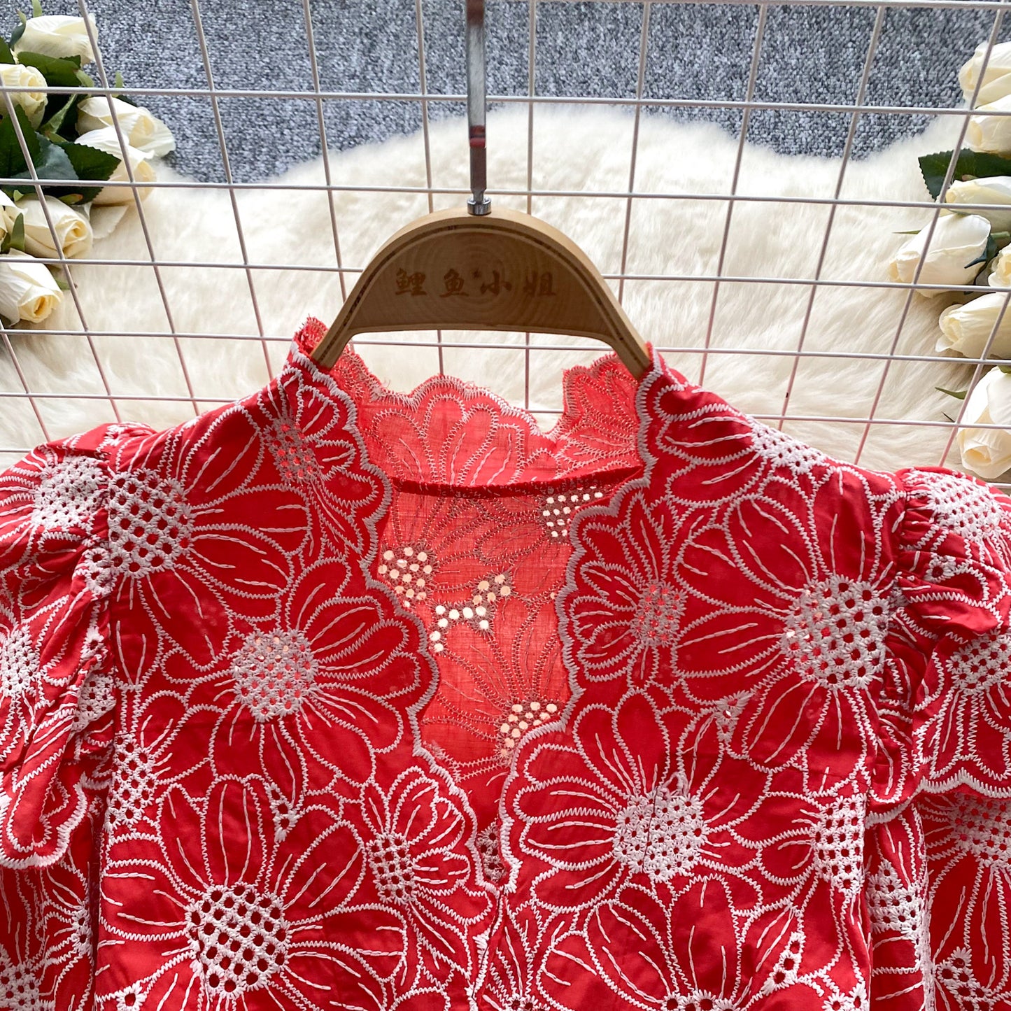 Summer Hollow Out Embroidery Cotton Dress
