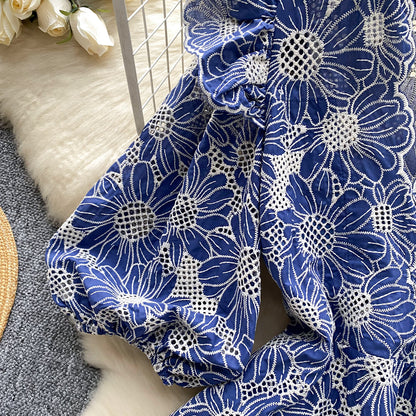 Summer Hollow Out Embroidery Cotton Dress