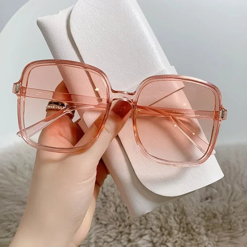 Transparent Trend Sunglasses 2024 Oversize Fashion Glasses