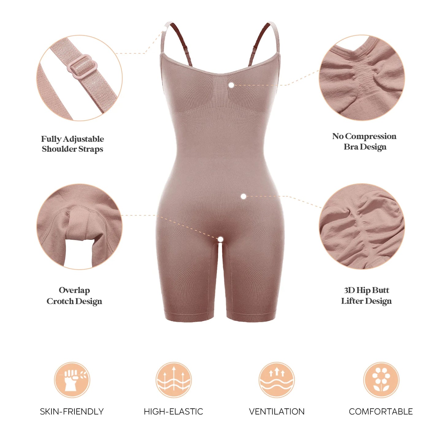 Women Bodysuit  Push Up Butt Lifter Thigh Slimmer Underwear Body Shapewear