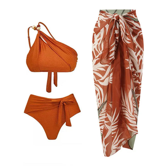 Beach Vacation Summer Swimsuit Skirt Split Swimsuit