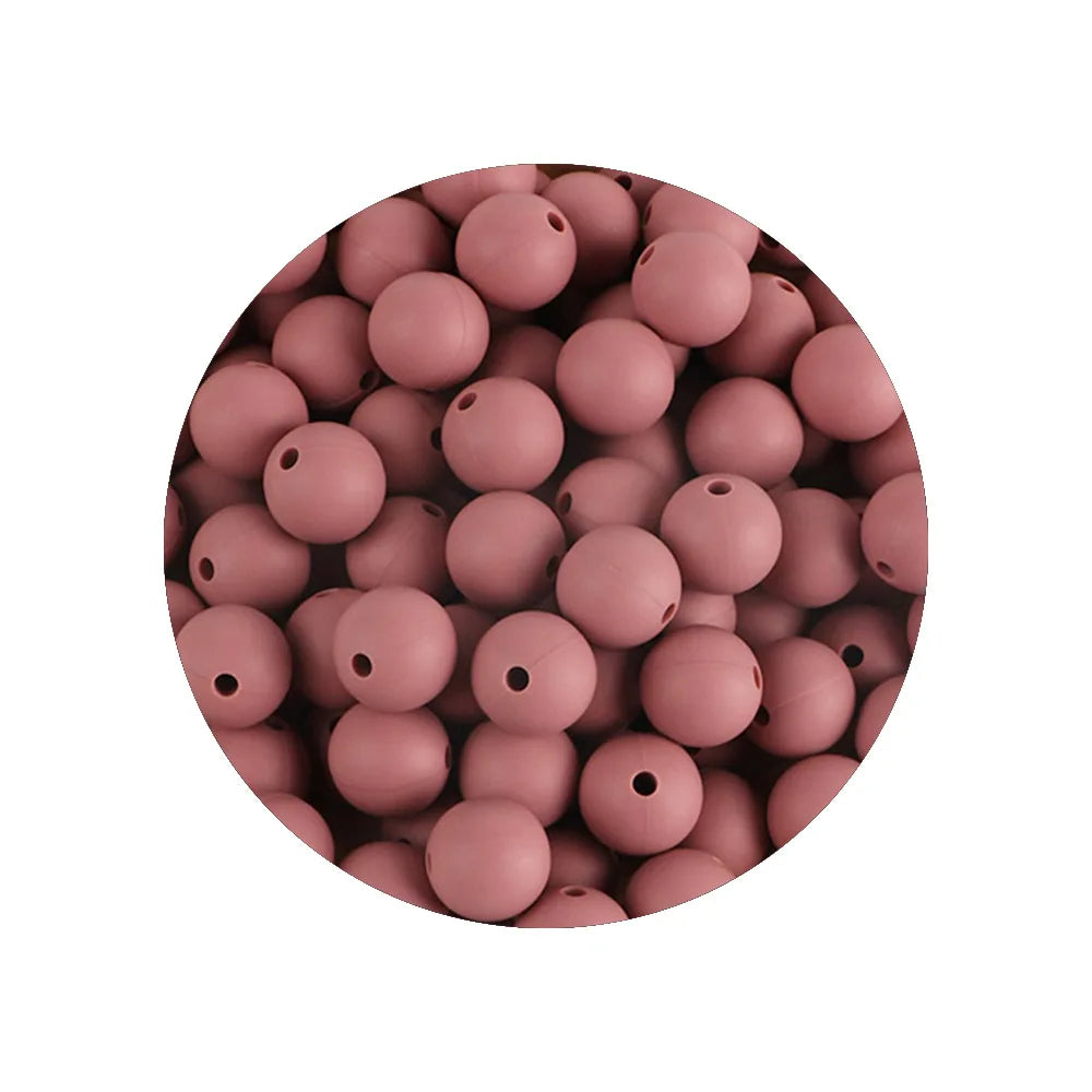 50Pcs/Lot Silicone Beads 9/12/15MM Round Beads For Jewellery Making