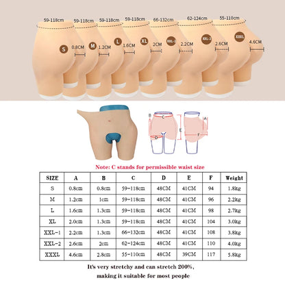 Silicone Women Realistic Sexy Butt Enhancement Padding Panties Shape-wear
