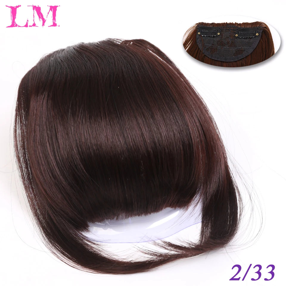 Fiber Brown Women Clip-In Full Bangs With Fringe Of Hair 6 Inch