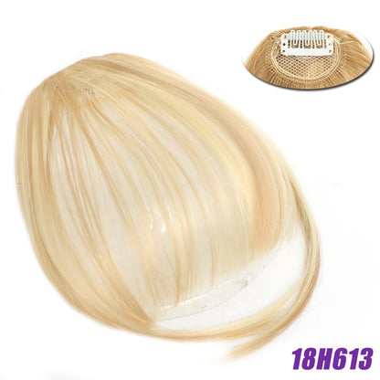 Fiber Brown Women Clip-In Full Bangs With Fringe Of Hair 6 Inch