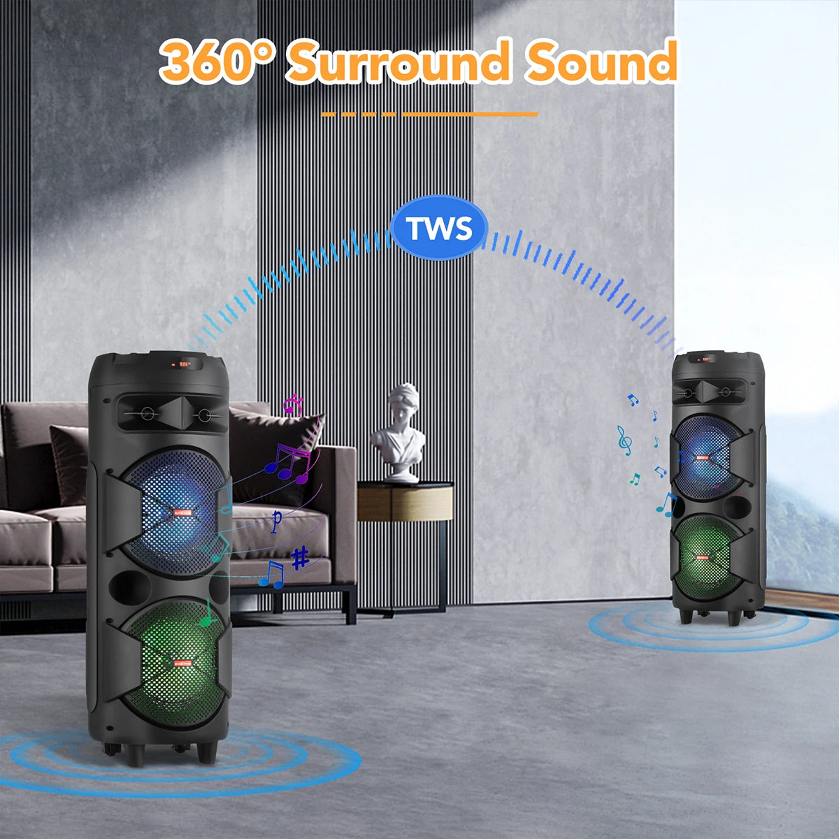 Dual Woofer Party Speaker