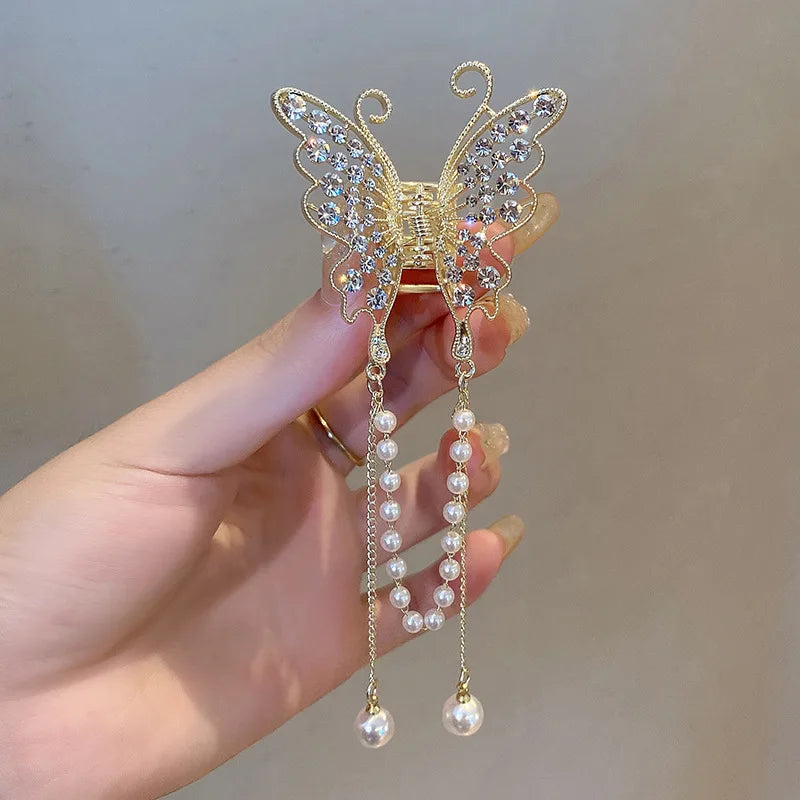 Girls Hairpin Hair Accessories Korean Butterfly Pearl  Hair Clip