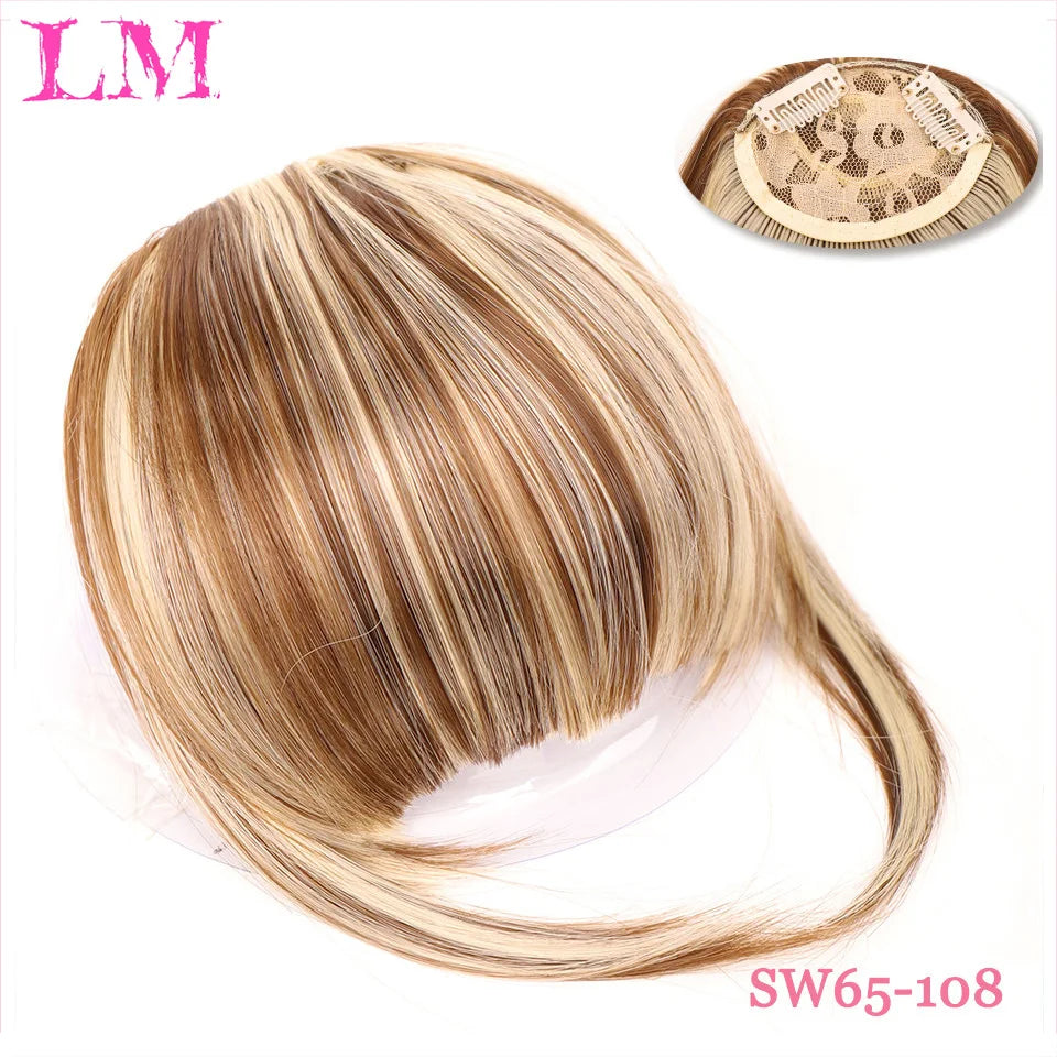 Fiber Brown Women Clip-In Full Bangs With Fringe Of Hair 6 Inch