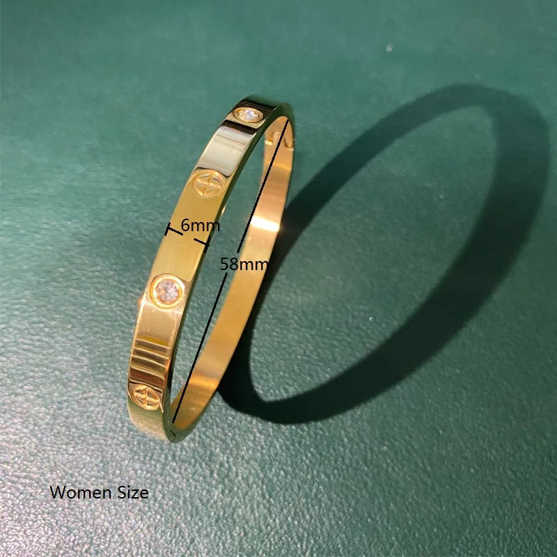 New Design Gold Color Zircon And Cross Nut Nail Bracelet & Bangle For Woman