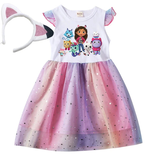 Baby Girls Dress + Headwear For Daily Birthday Gift