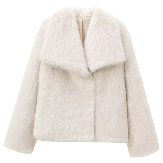 Women's Fur Coat Women  Plush Burgundy Bomber Jacket