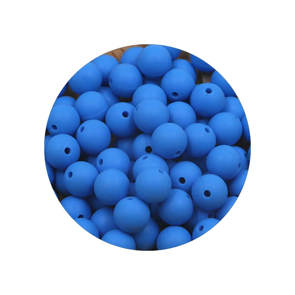 50Pcs/Lot Silicone Beads 9/12/15MM Round Beads For Jewellery Making