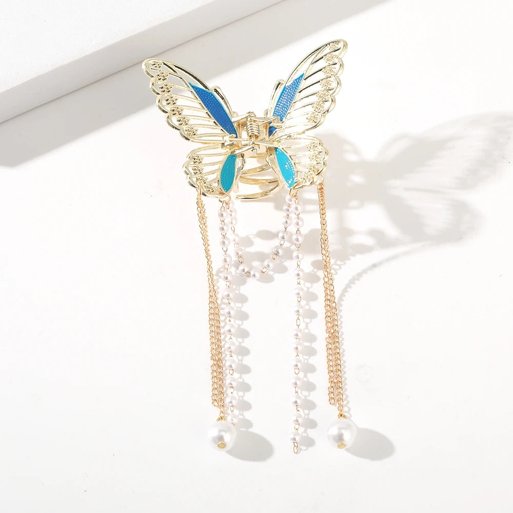 Girls Hairpin Hair Accessories Korean Butterfly Pearl  Hair Clip