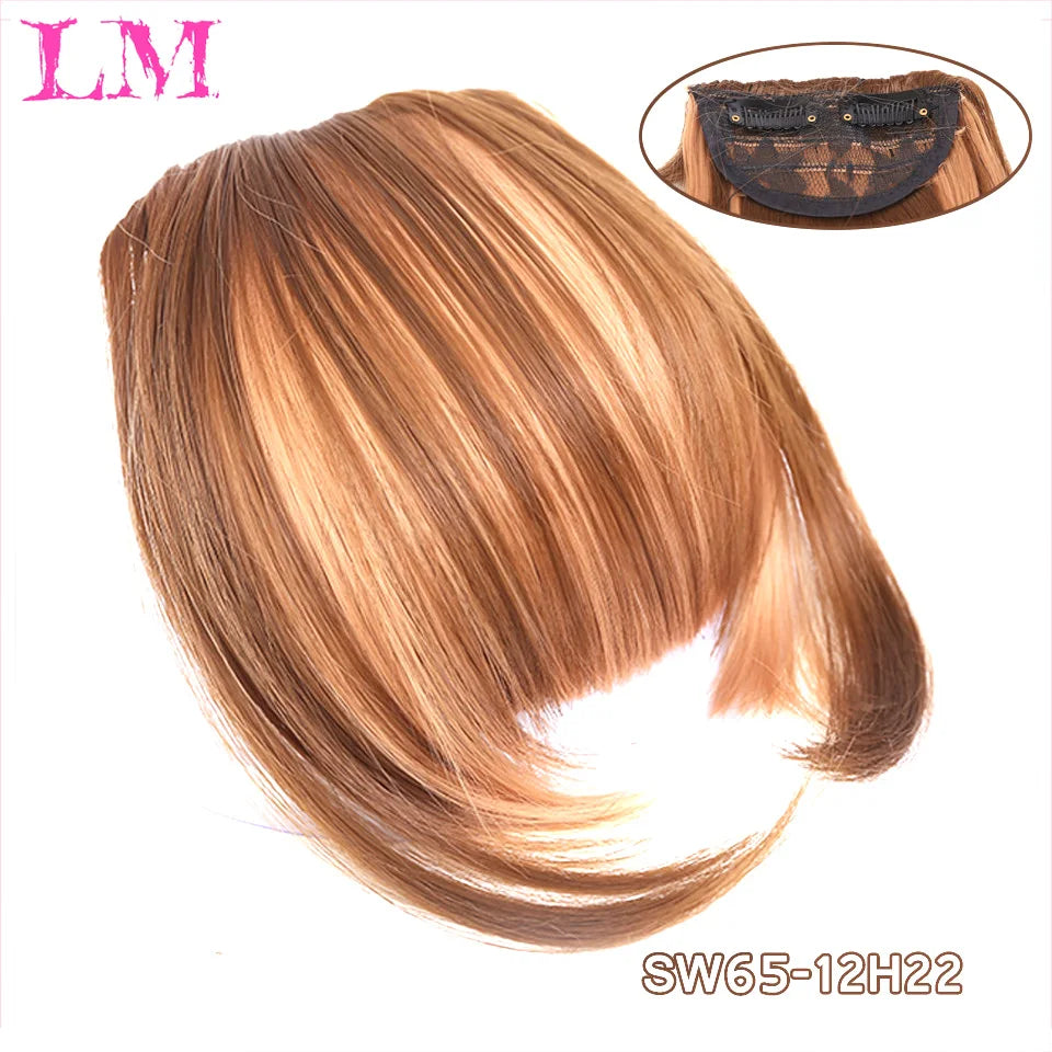 Fiber Brown Women Clip-In Full Bangs With Fringe Of Hair 6 Inch