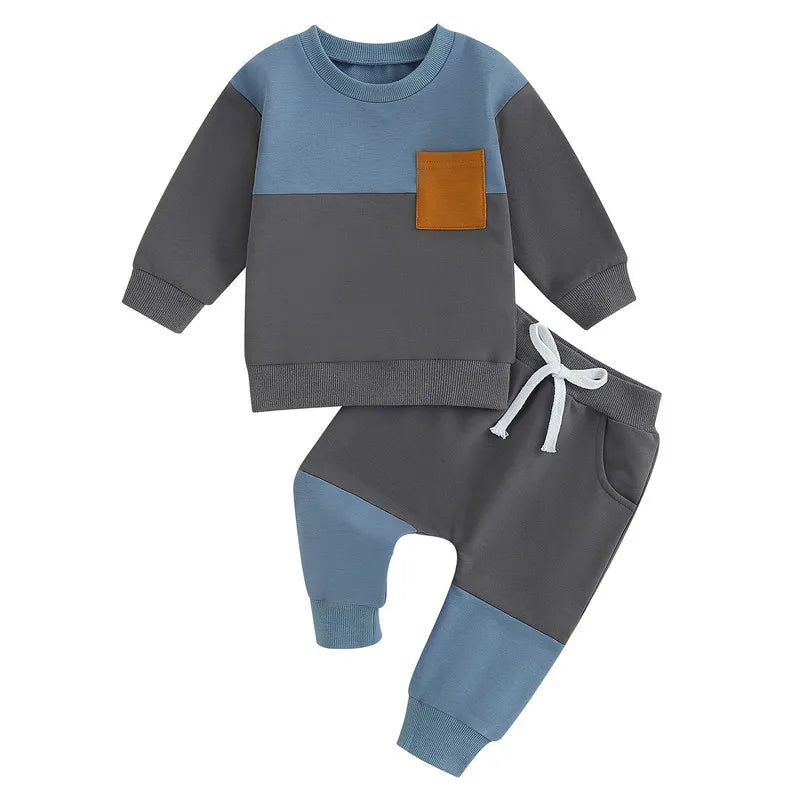 Baby Boy Contrast Color Pant Sets