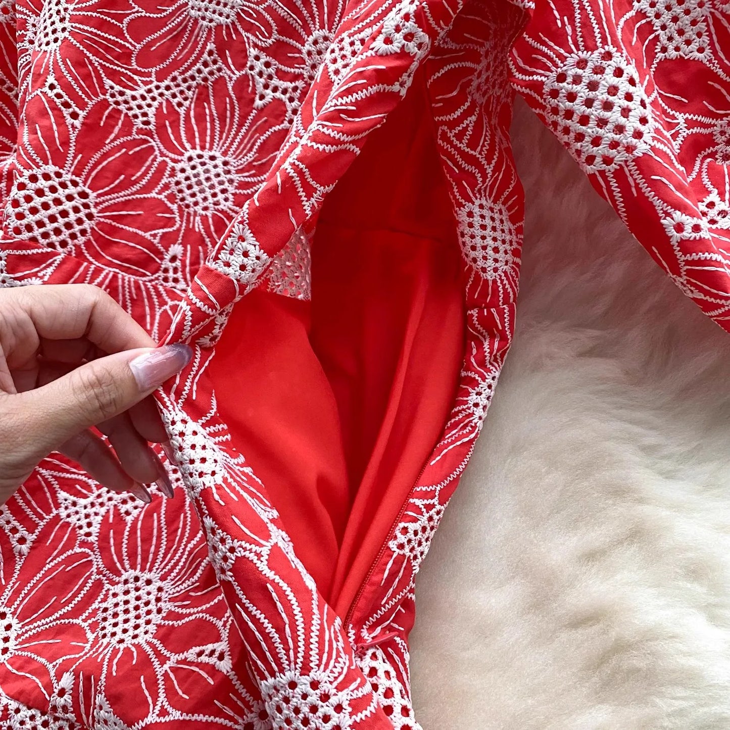 Summer Hollow Out Embroidery Cotton Dress