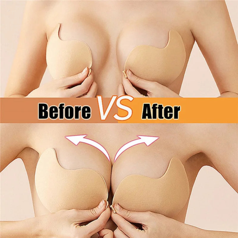 Invisible Push Up Bra for Women Backless Silicone Self-Adhesive Bra Pads