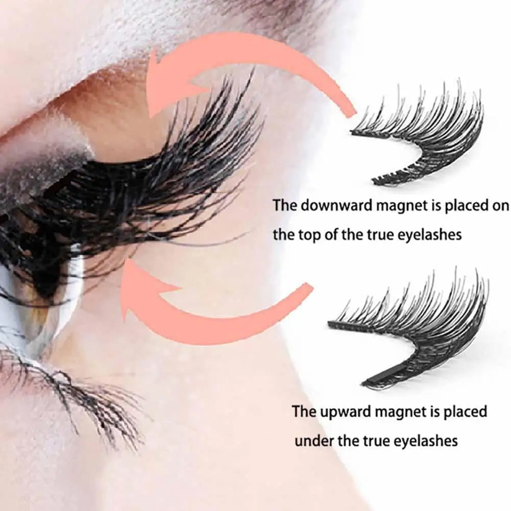 3D Natural Magnetic Eyelashes,With 5 Magnetic Lashes