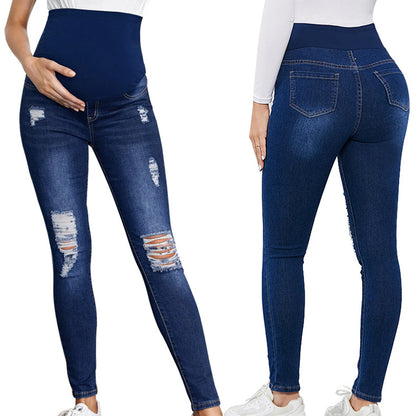 Pregnant Women High Waist Support Belly Jeans