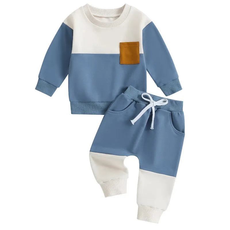 Baby Boy Contrast Color Pant Sets