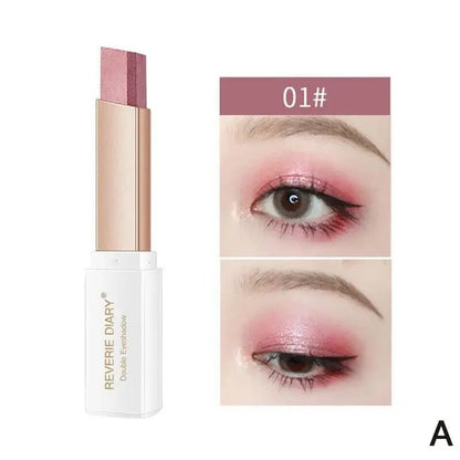 2 In 1 Double Color Gradient Velvet Eye Shadow Stick