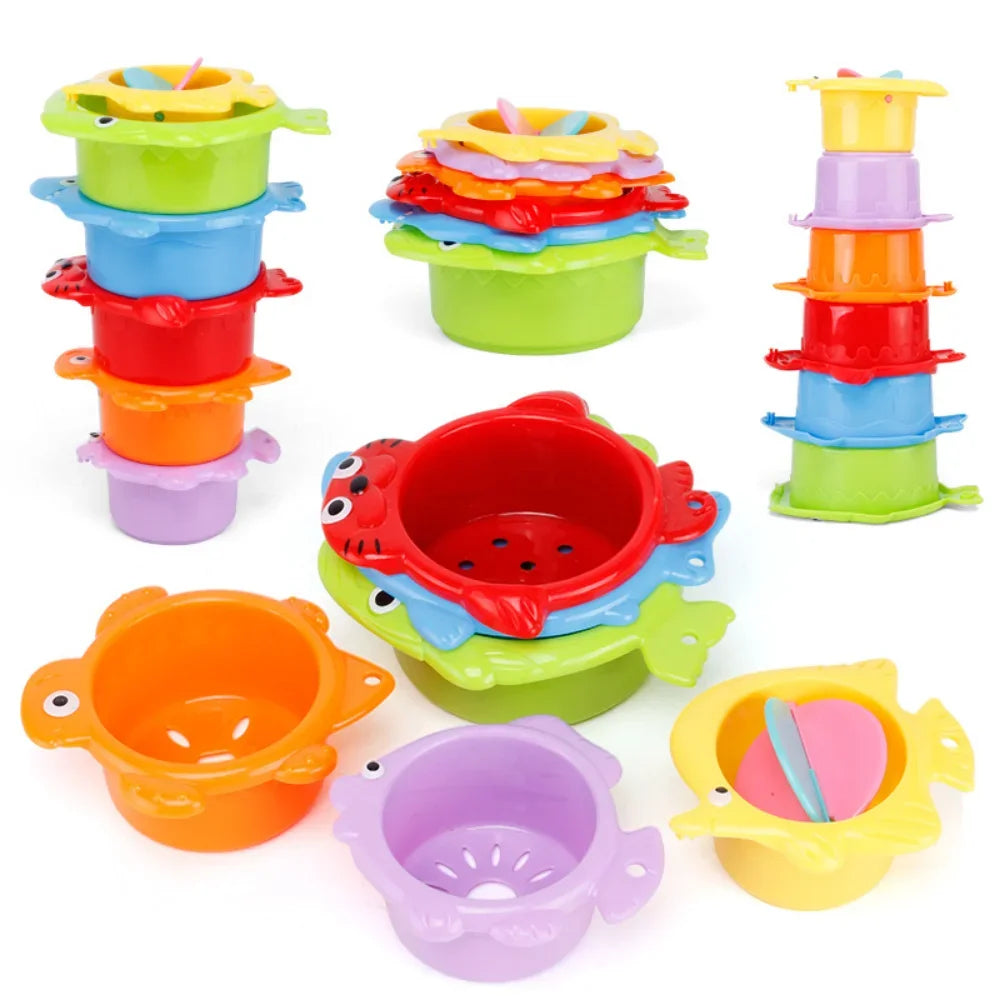 6Pcs Baby Bath Toy Stacking Cup Toddler Toys