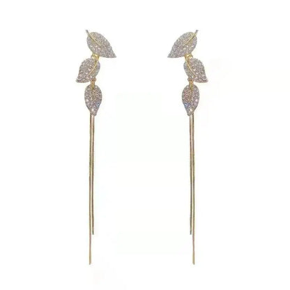 925 Silver Needle Korean Fashion Pearl Tassel Earrings