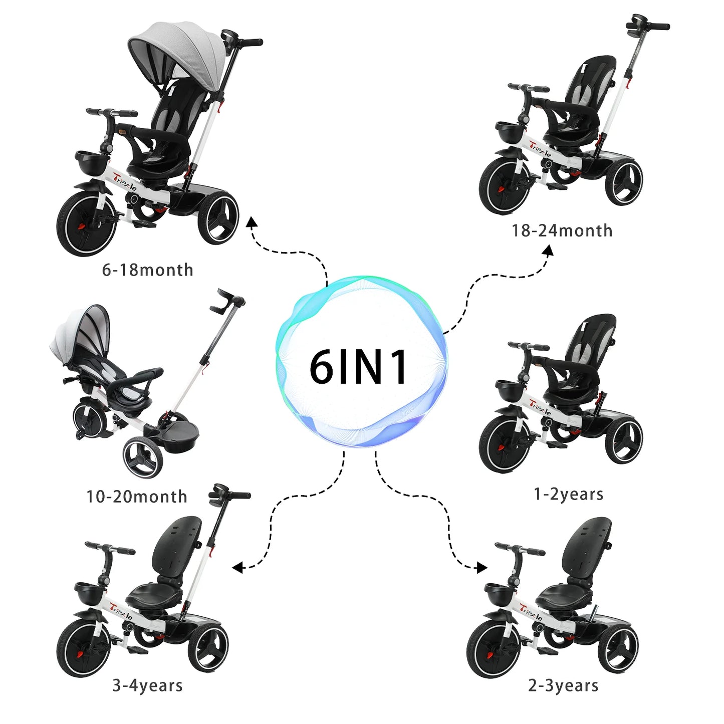 Baby Stroller Tricycle Ride Bike