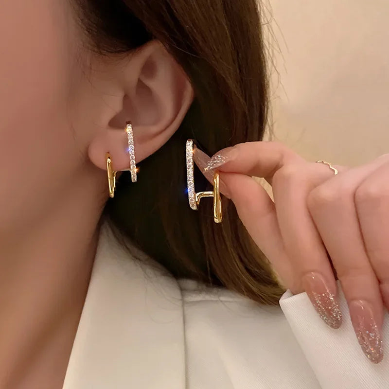 Vintage Imitate Pearl Crystal Earrings for Women