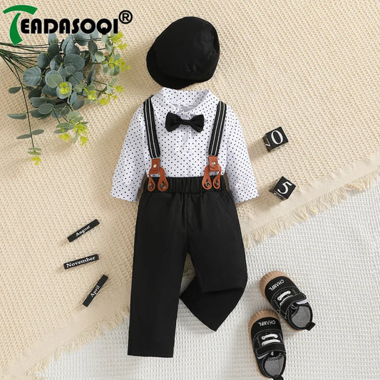 3-24M Infant Baby Boys Gentleman Kids Clothes Sets 3Pcs