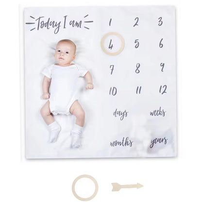 Newborn Milestone Blankets Baby Monthly Growth