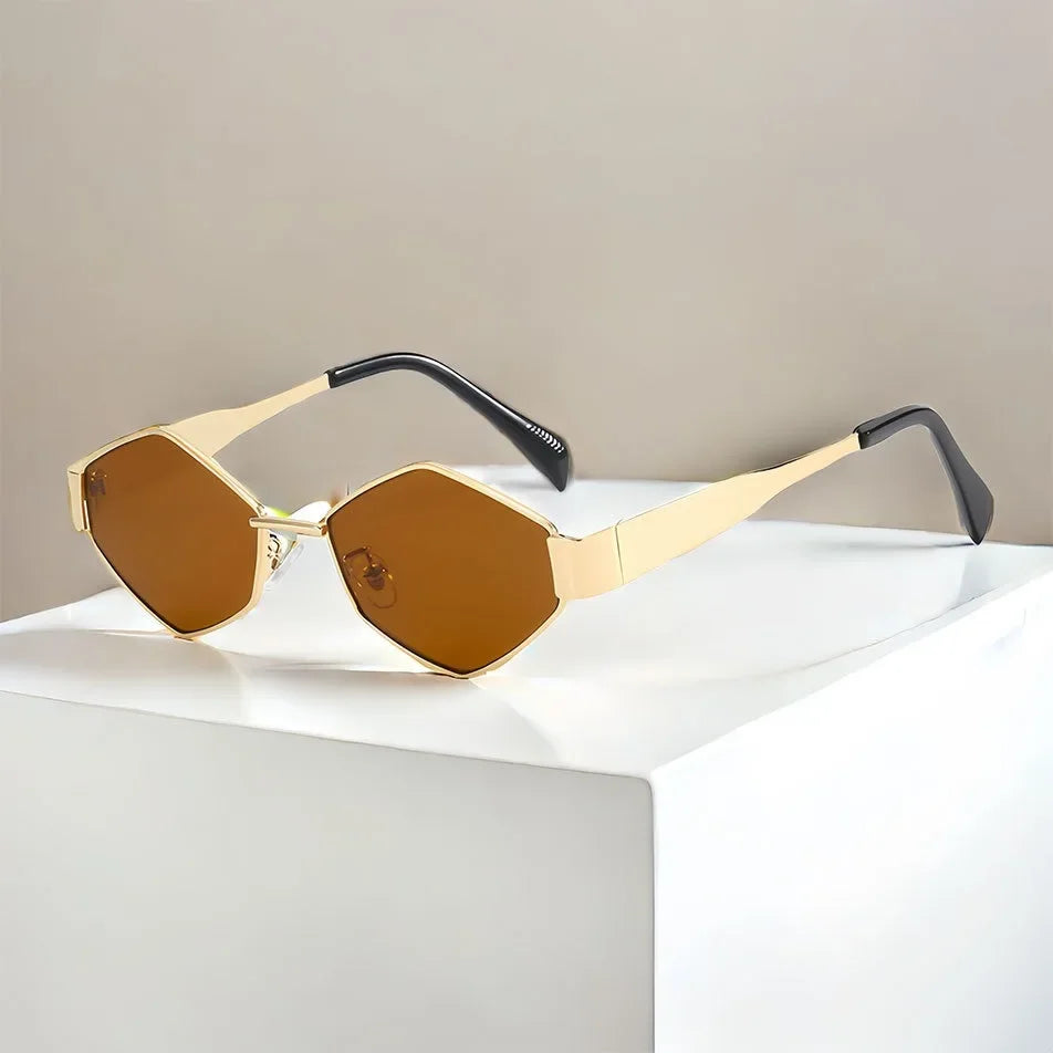 Luxury Brand Design Unique Polygon Sun Glasses