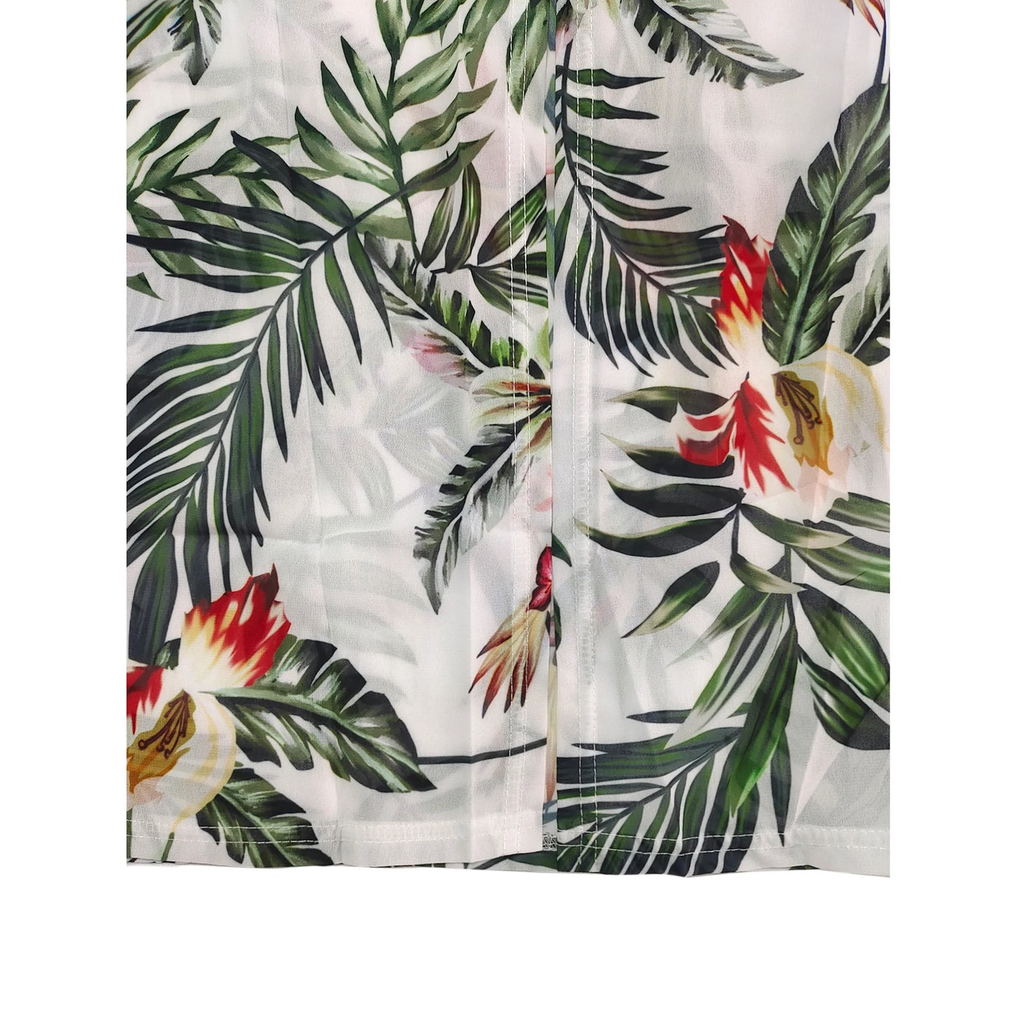 Women floral print V-neck two-piece top and split beach dress