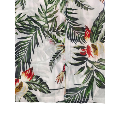 Women floral print V-neck two-piece top and split beach dress
